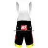 Set Fietsshirt + Korte Koersbroek 2022 Bingoal Pauwels Sauces WB Rood Neongeel